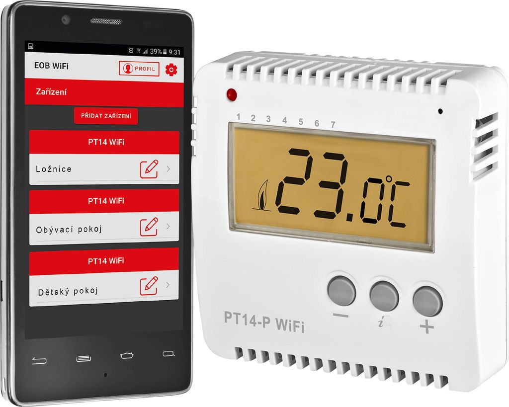 EOB Raumthermostat 667, mit WLAN, PT14-P, weiß