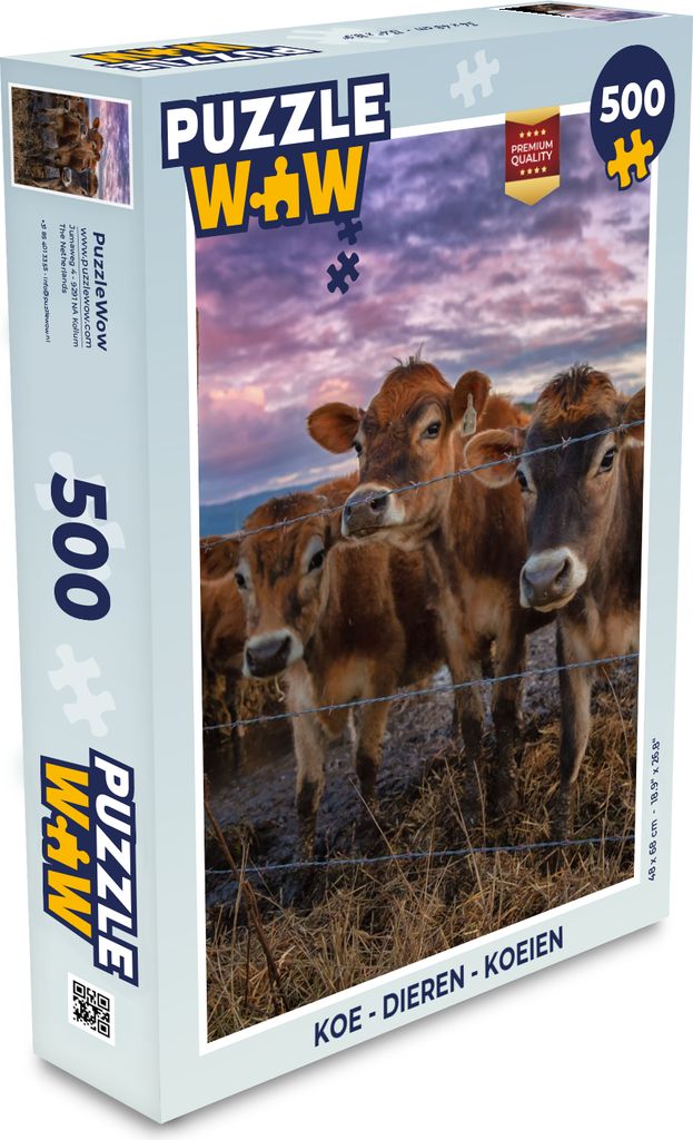 MuchoWow Puzzle 500 Teile Kuh - Tiere - Kühe - Denken - Spiel - Toy