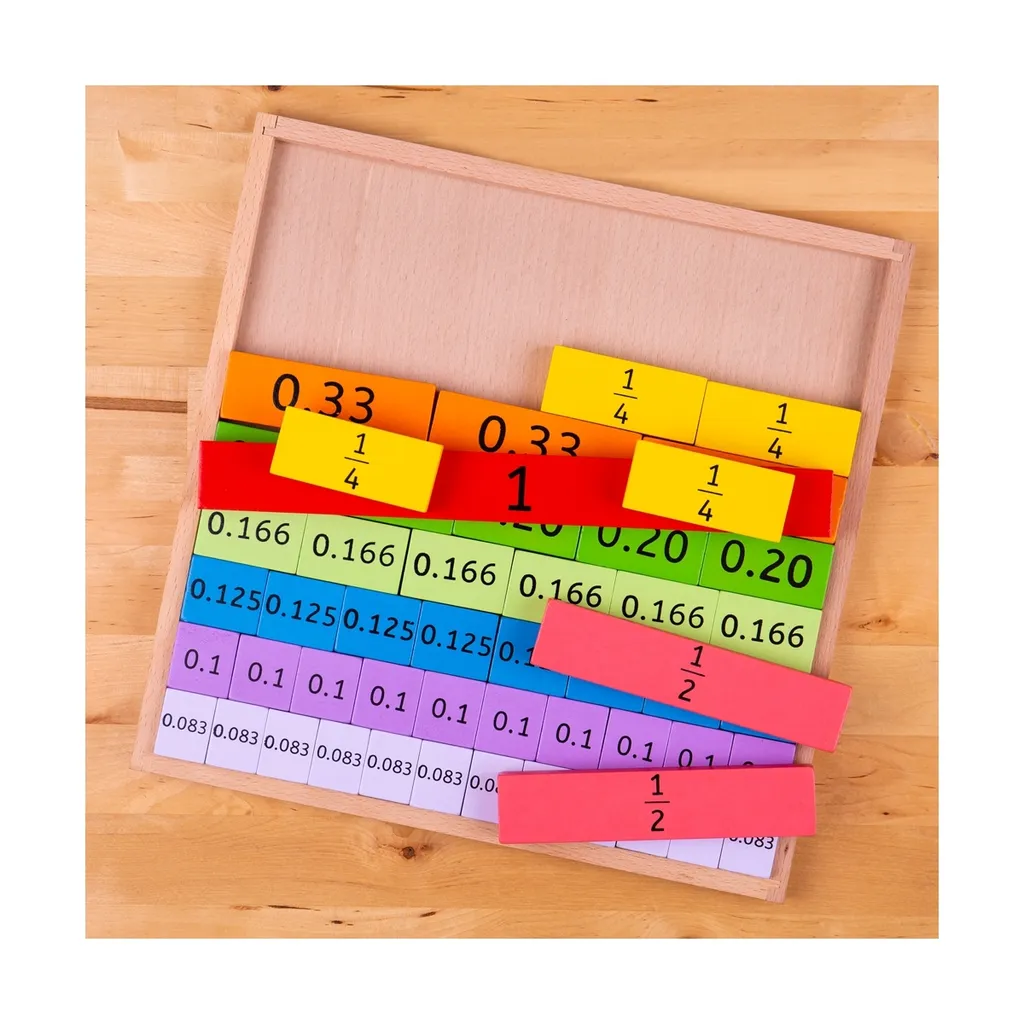 Support Pédagogique Fractions en Bois pour Aide aux Devoirs Primaire