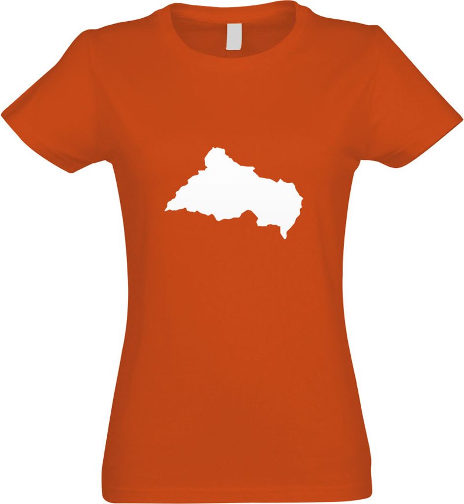 Kiwistar - T-Shirt tailliert - Damen - orange - Zentralafrikanische Republik - mit Motiv Bedruckt - Funshirt Design - Sport - Freizeit - Damen - L
