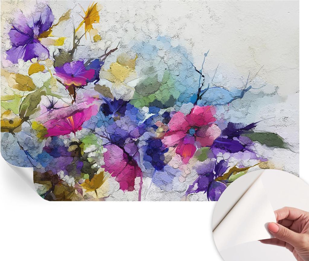 Selbstklebende Wandtapete - Dekorative Tapete für Wohnzimmer - Klebefolie für Wandbilder - Tapetenfolie für Wanddekoration - 104x70 cm - Abstrak...