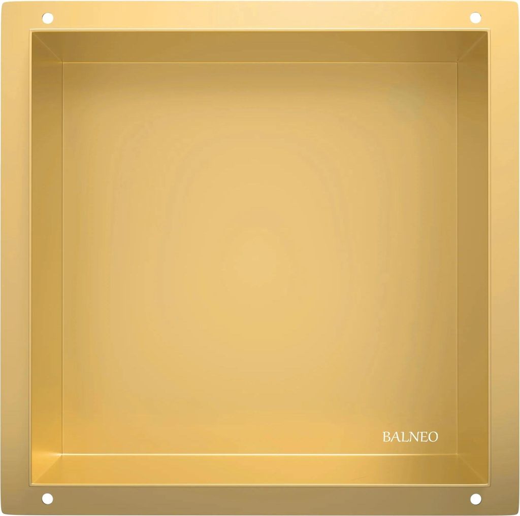 Balneo | Wandbox No Rim - Gold - 30x30x10 Cm - Wasserdicht - Edelstahlregal