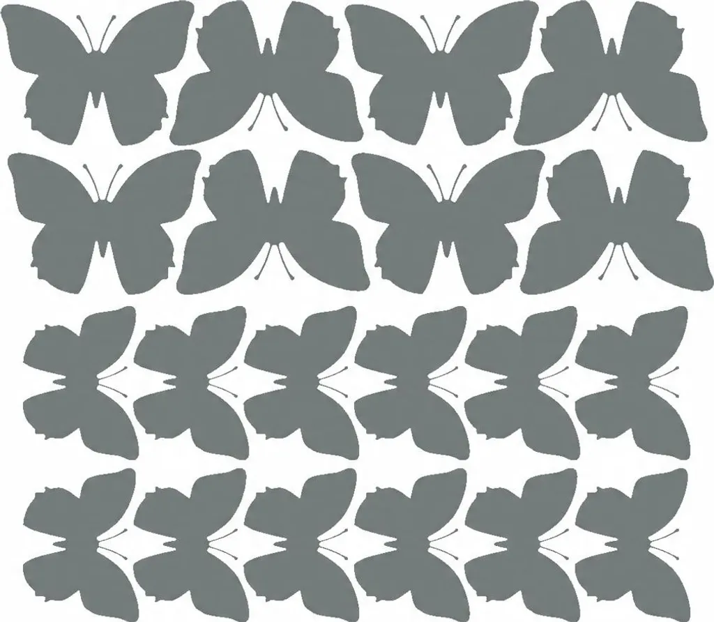 Decorazioni Murali Farfalle 3D Grigio Opaco - 20 Adesivi Premium