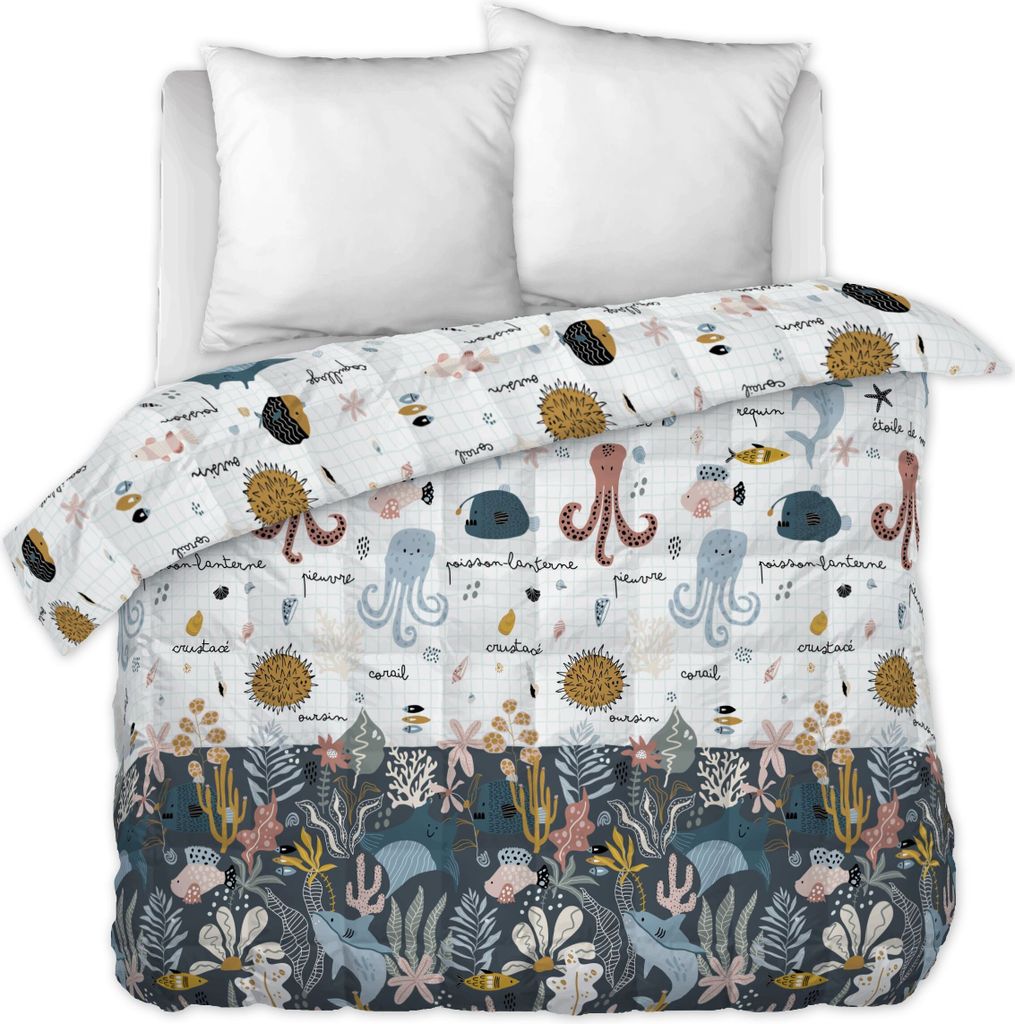 Bedruckte Bettdecke 260 x 240 cm OCTOPIA