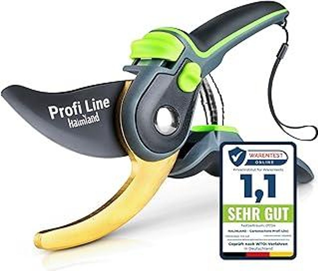 Premium Gartenschere mit scharfer SK5 Stahlklinge | Astschere, Pflanzenschere | schneidet Äste bis 20mm Durchmesser | Teflon-Antihaftbeschichtung ...