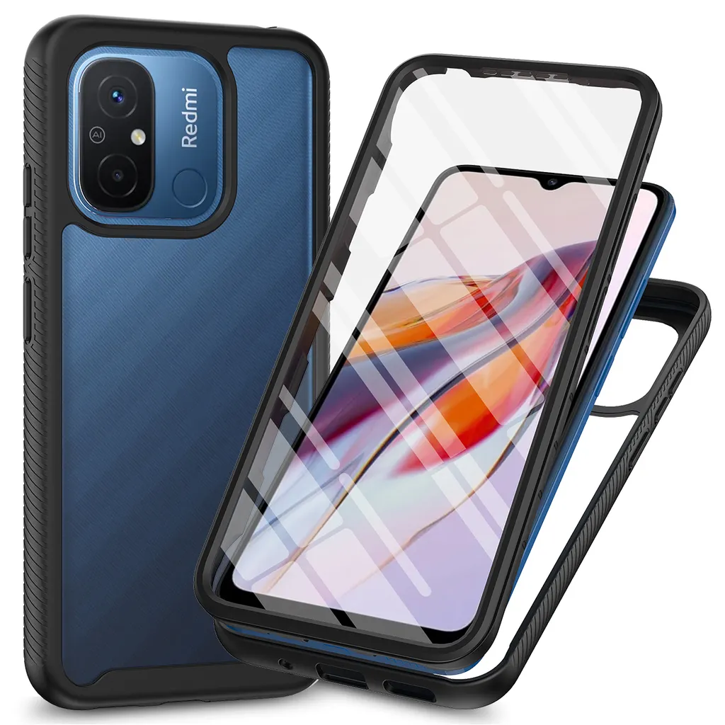 Custodia Protettiva 360 Xiaomi Redmi 12C Nera Anti-Shock
