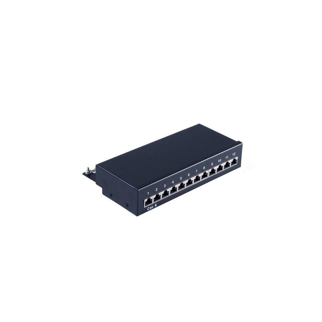 shiverpeaks Patchpanel Patchfeld Cat.6, 12-Port schwarz