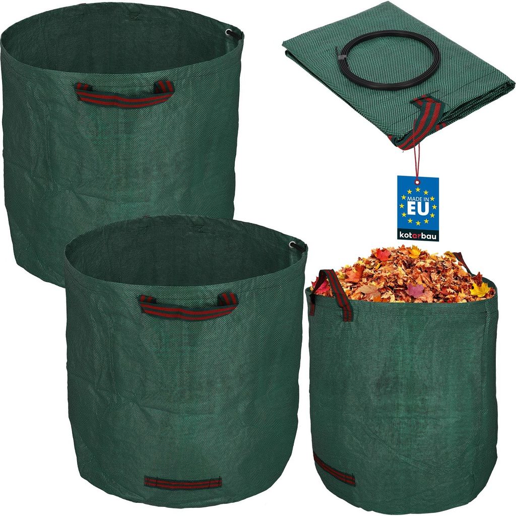 KOTARBAU 2er Set Gartenabfallsack Mörtelkübel 270 L Pflanzsack Laubsack Gartenabfallsack Gartensack Gartenabfallsack Sack & Behälter Gartenabf...