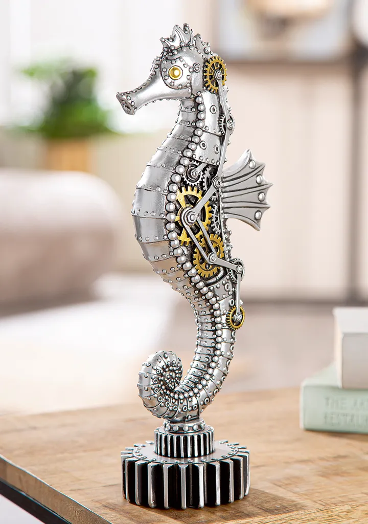 Figurine Hippocampe Steampunk en résine durable pour déco unique - 2