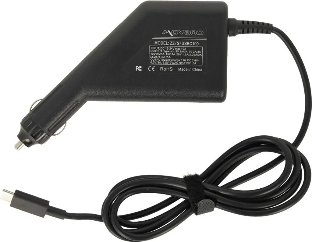 Chargeur de voiture USB-C 100W puissant pour PC portable et MacBook Pro