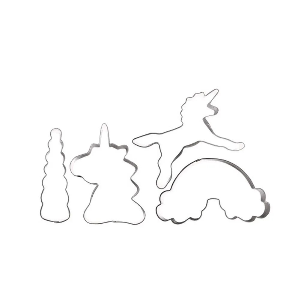 Tagliabiscotti Unicorno per Bambini | Set 4 Formine Divertenti Inox - 3