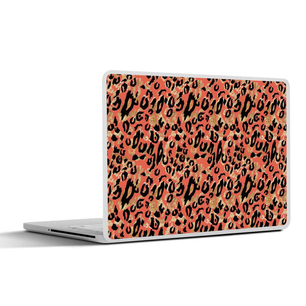 MuchoWow Laptop Aufkleber Sticker Cover Tiermuster - Panther - Rosa 32.5x23.5 cm - Sticker für Laptop - Selbstklebend