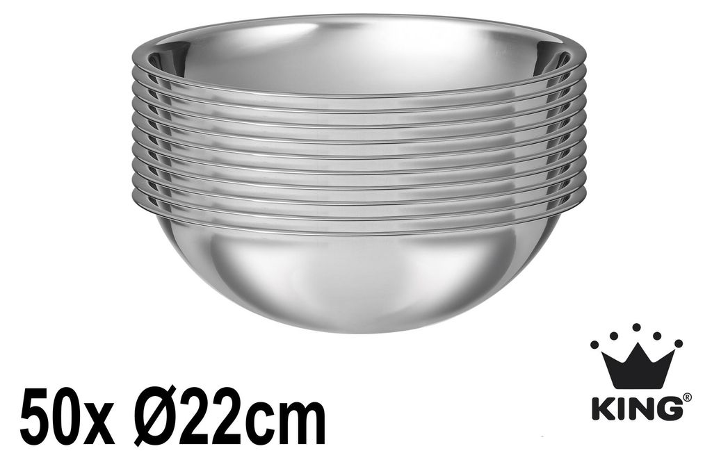 50tlg. Schüsselset Edelstahl: Schüsselgröße Ø22cm / Produktbild 