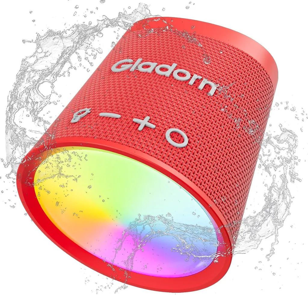 con luci RGB, accoppiamento stereo, bassi intensi, impermeabile IPX6, Bluetooth 5.3, altoparlante portatile per casa, esterno, campeggio, regalo