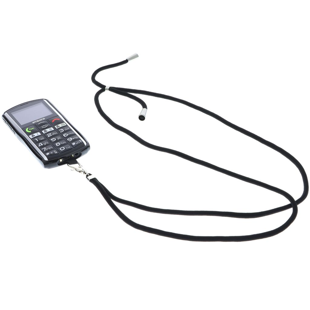 foto-kontor Hülle kompatibel mit Emporia Simplicity Umhängetasche TPU Schutzhülle Tasche Kette schwarz