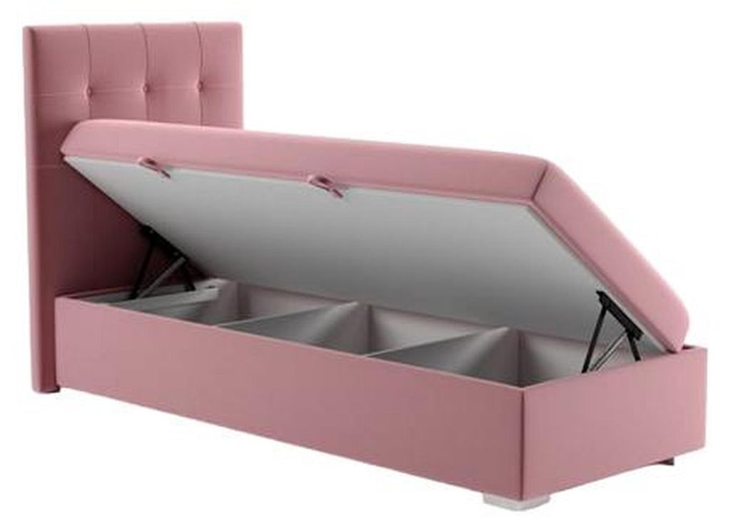 Luxus Schlafzimmer Textil Bett Polster Design 90x200cm Rosa Betten Hotel Neu