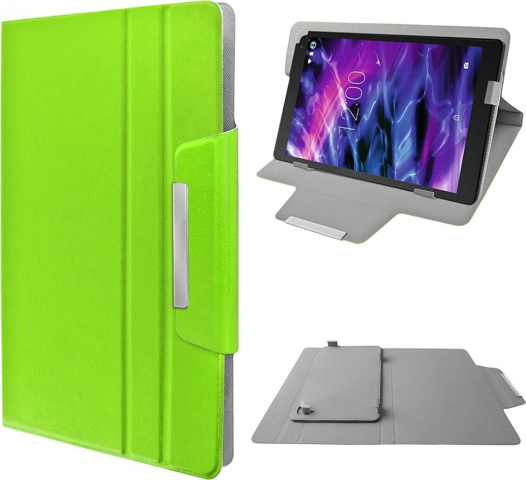 eFabrik Schutztasche für Medion LifeTab P10506 / P10505 / P10400 / P10401 10.1 Zoll Case Schutz Cover Schutzhülle Tasche Leder-Optik grün