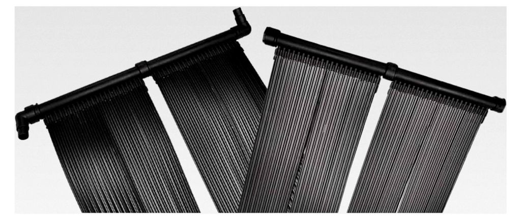 Solar-Panel für Poolheizung, 2 Panels 80x620 cm, Polyäthylen, für Schwimmbad mit 32 mm und 38 mm Schlauch