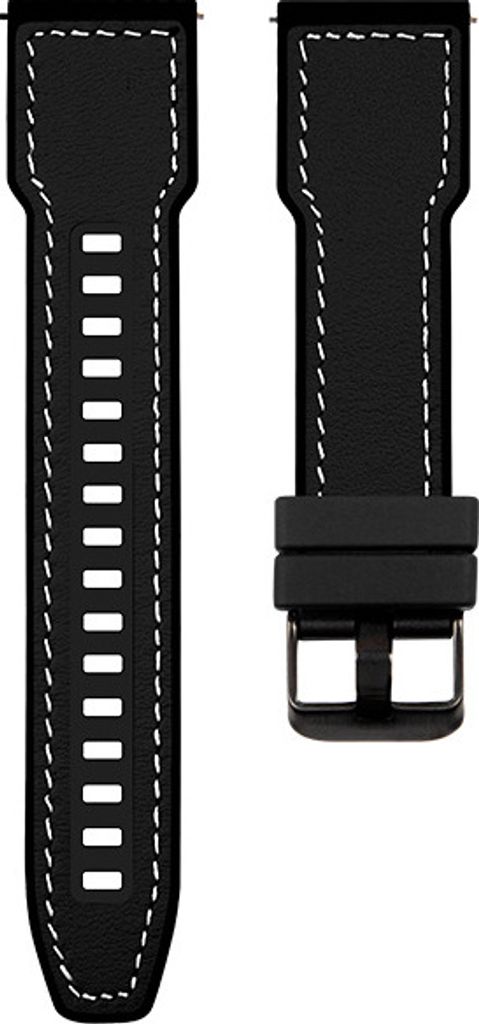 INF Huawei Watch Ultimate Silikon-Leder-Hybrid-Armband Schwarz