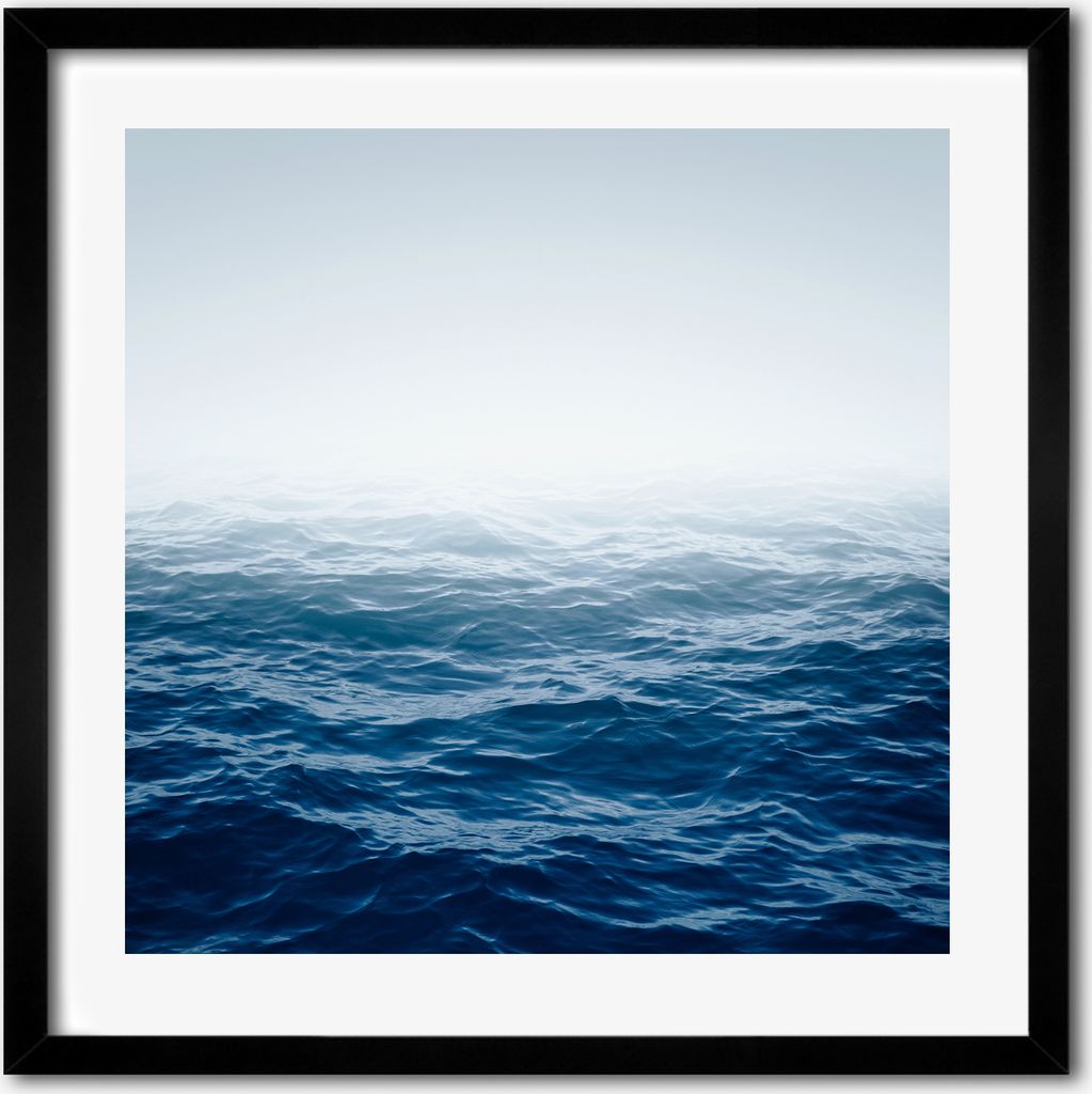 Bild - 50 cm x 50 cm - MDF - Rahmen, Wandkunst - Meereswellen