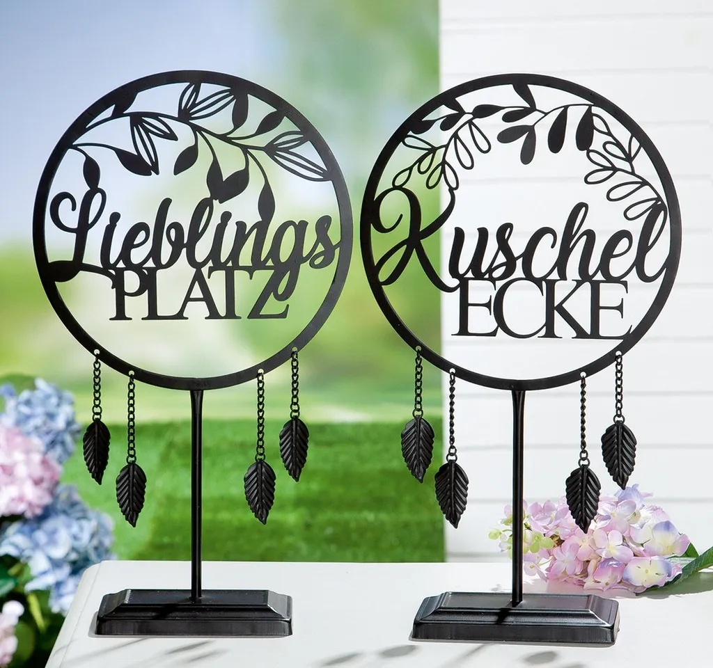 Set 2 Pezzi Decorazioni Metallo Nero GILDE 44x28cm 68900 Online