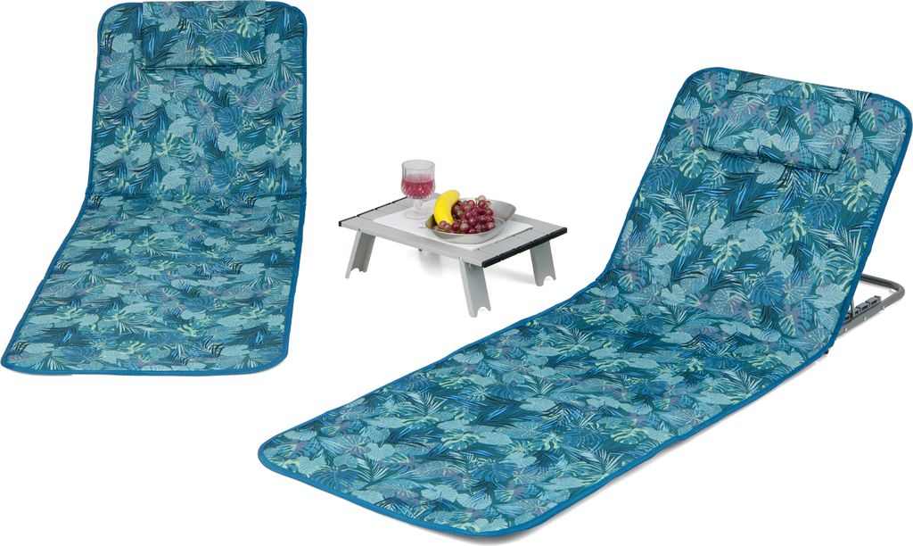 COSTWAY Matelas de plage 2 places pliable avec table Image du produit 