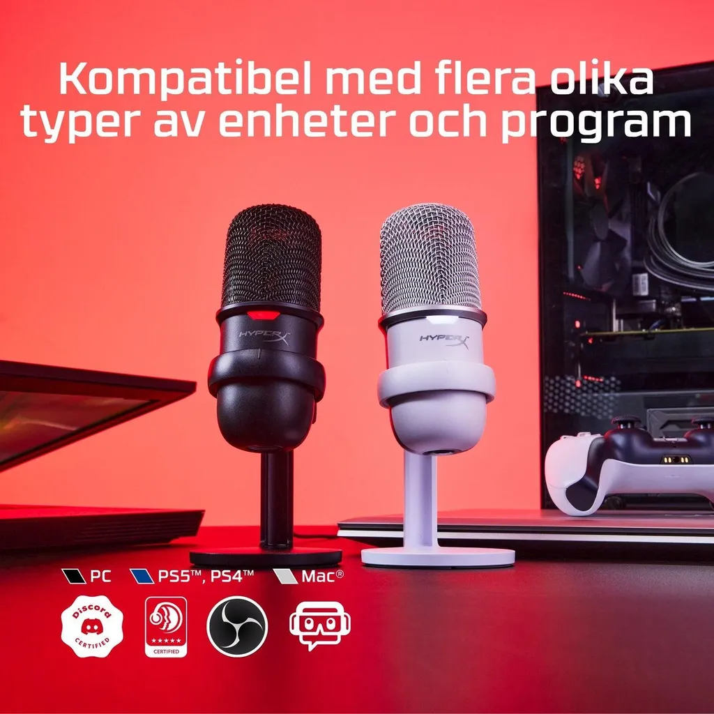 Microphone USB sans Bruit de Fond HyperX SoloCast Blanc PC Mac - 8