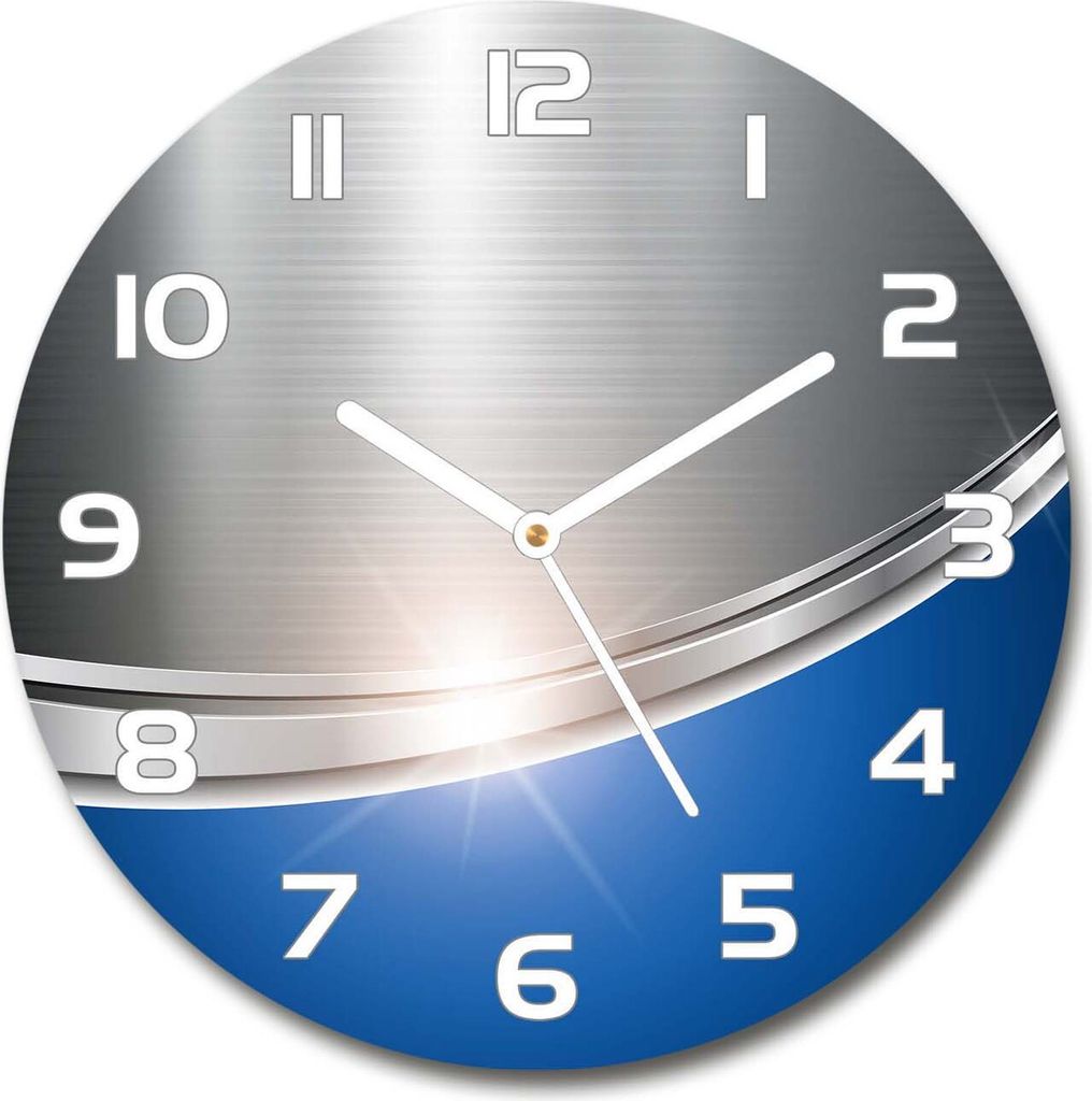 Wanduhr aus Glas 30fi Glasbild Glasuhr Gehärtetes Glas - weisse-zeiger - Metal abstraction