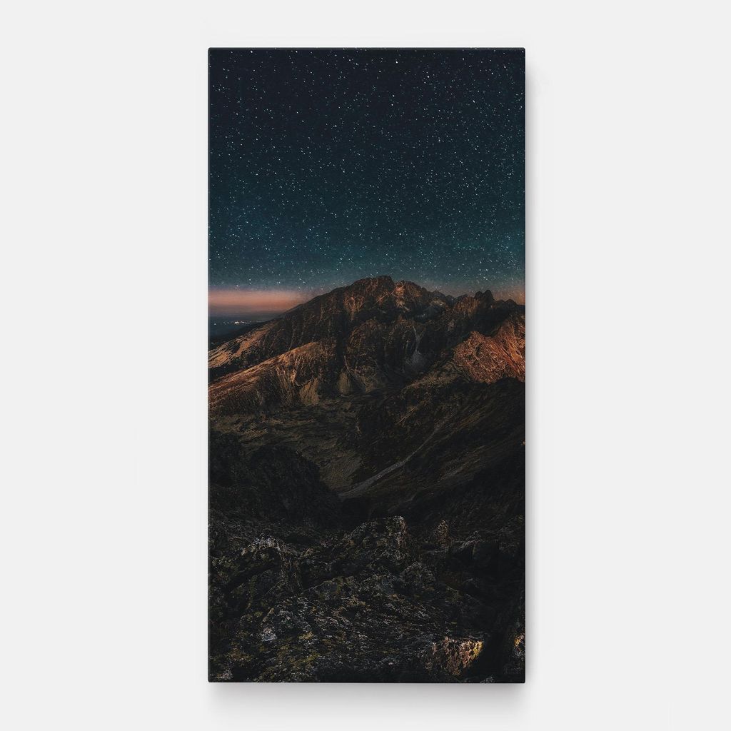 ARTHUB Leinwandbild 60x120 cm, Mountain Sky | Wohnzimmerdekoration, Hängende Bilder, Wanddekoration, Heimdekoration, Landschaften, Berge