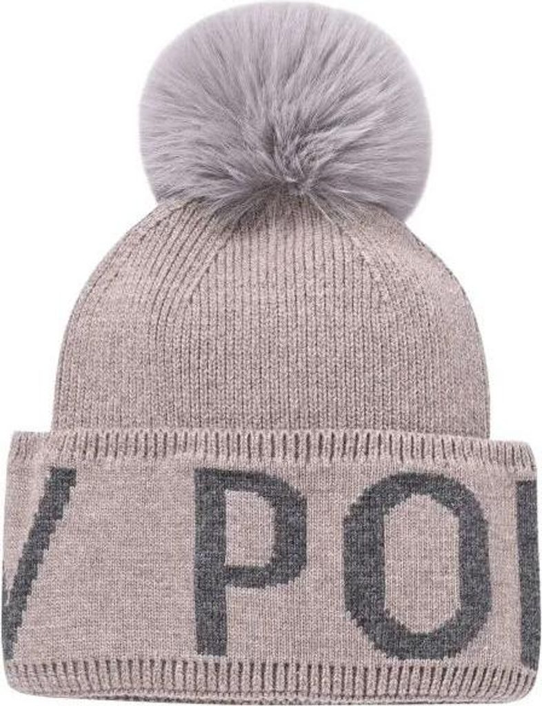 HV Polo Beanie Mütze HVPAbbie mit Bommel Natural Heather, Größe:Einheitsgröße
