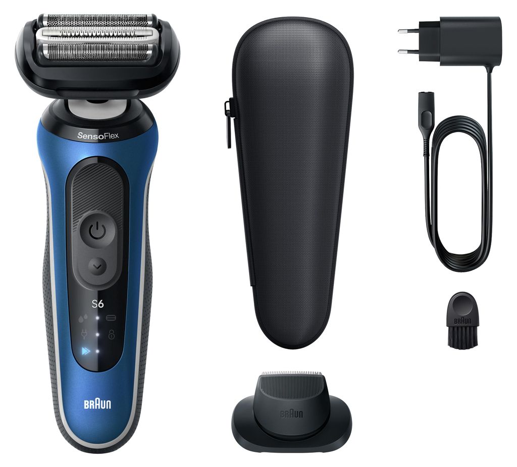 Braun Series 6 62-B1200S, Folienschaber, Blau, Edelstahl, Produktbild 