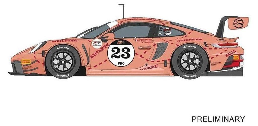 Porsche 911 GT3 R, auto da corsa elettrica, scala 1:32, con Immagine del prodotto 