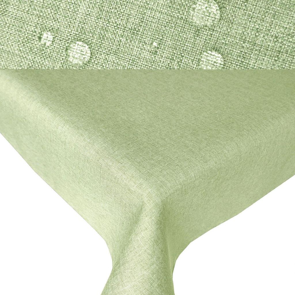 LEINEN Optik eckig 110x110 LINDGRÜN Tischdecke Lotuseffekt Leinenoptik Mitteldecke quadratisch