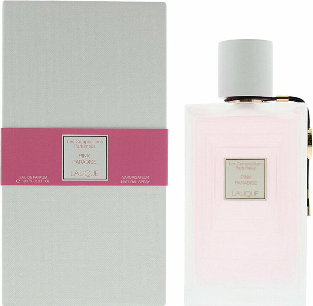 A perfume bottle and its packaging are displayed side-by-side against a white background.