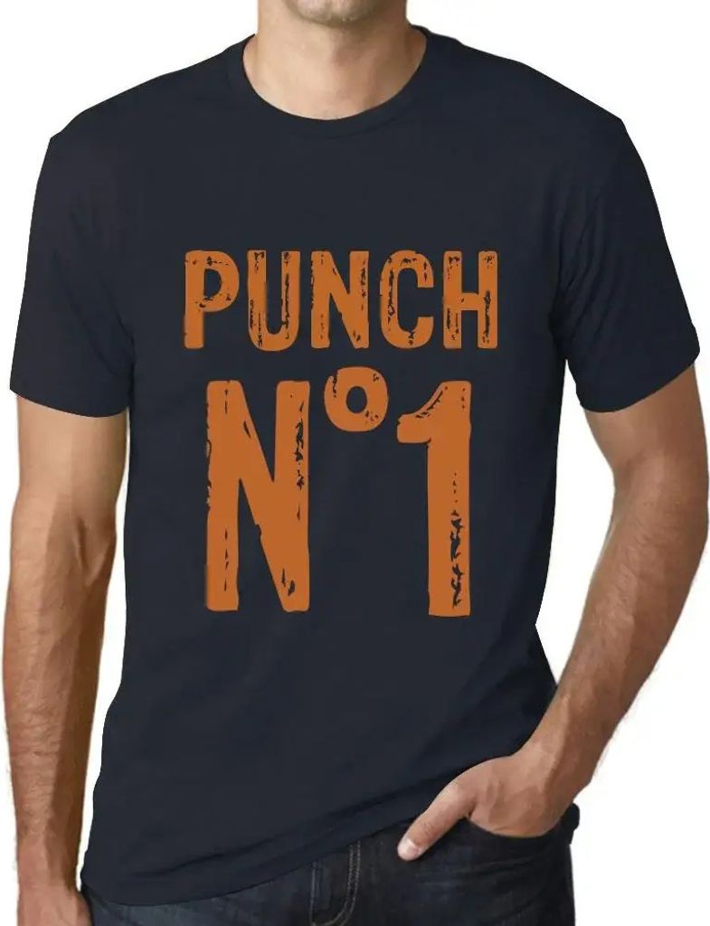 Herren Grafik T-Shirt Punch No 1 Öko-Verantwortlich Vintage Jahrgang Kurzarm Lustige Druck Geburtstag Geschenk Mann