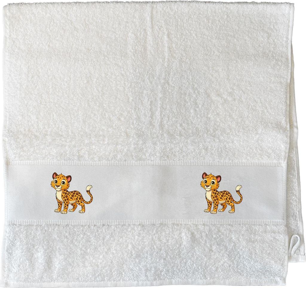 Huuraa Handtuch Leopard Comic 50x100cm White Baumwolle Handtuch Geschenkidee