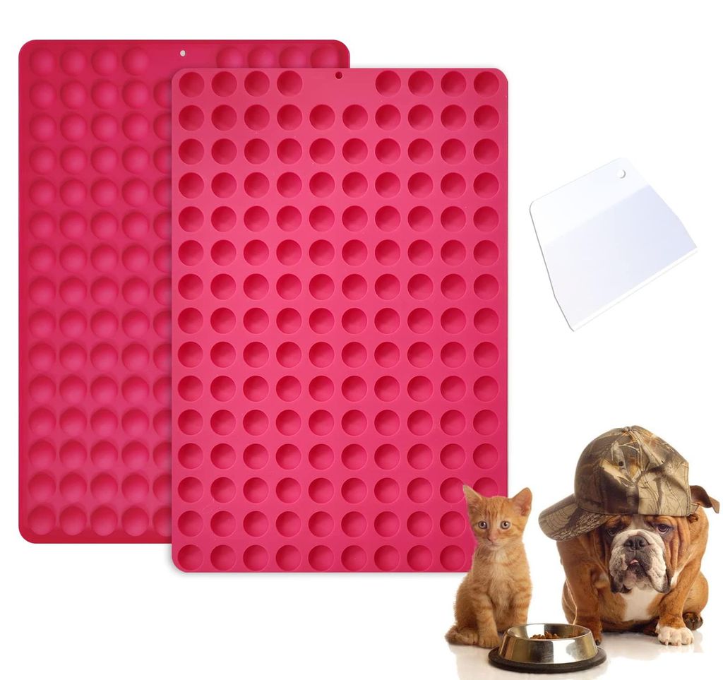 2 x Silikon-Backmatte, Weihnachten, Mini-Form, Runde Silikonform für Hundekekse, Selbstgemachte Schokolade, 2 Stück