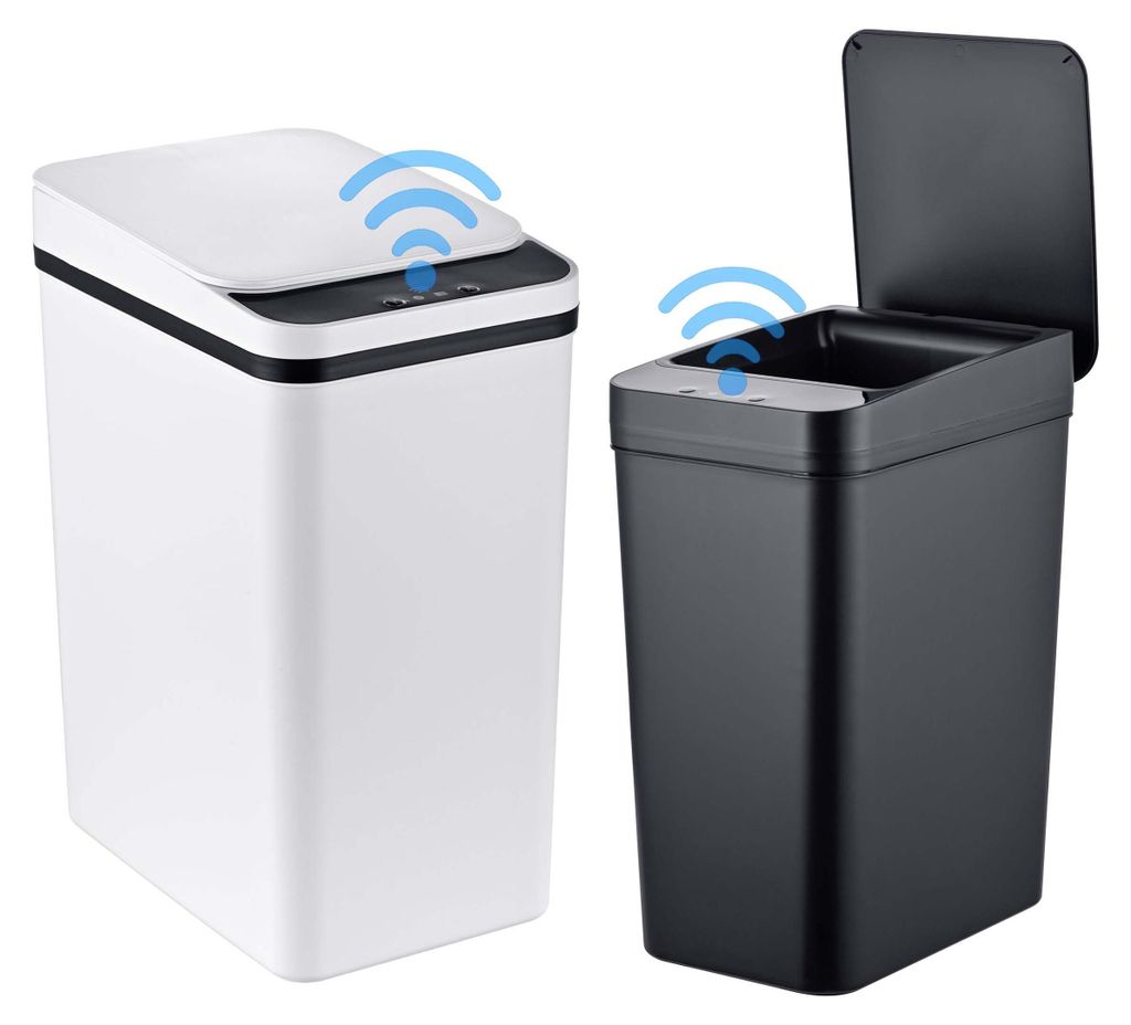 Relaxdays, lot de 2 poubelles avec capteur, 9L et 15L, Image du produit 