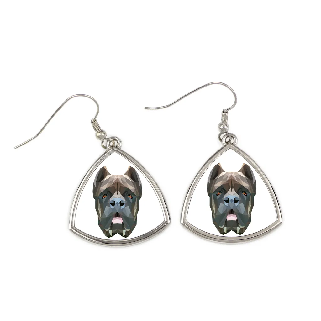 Orecchini Geometrici Cane Corso - Design Art-Dog per Amanti Cani