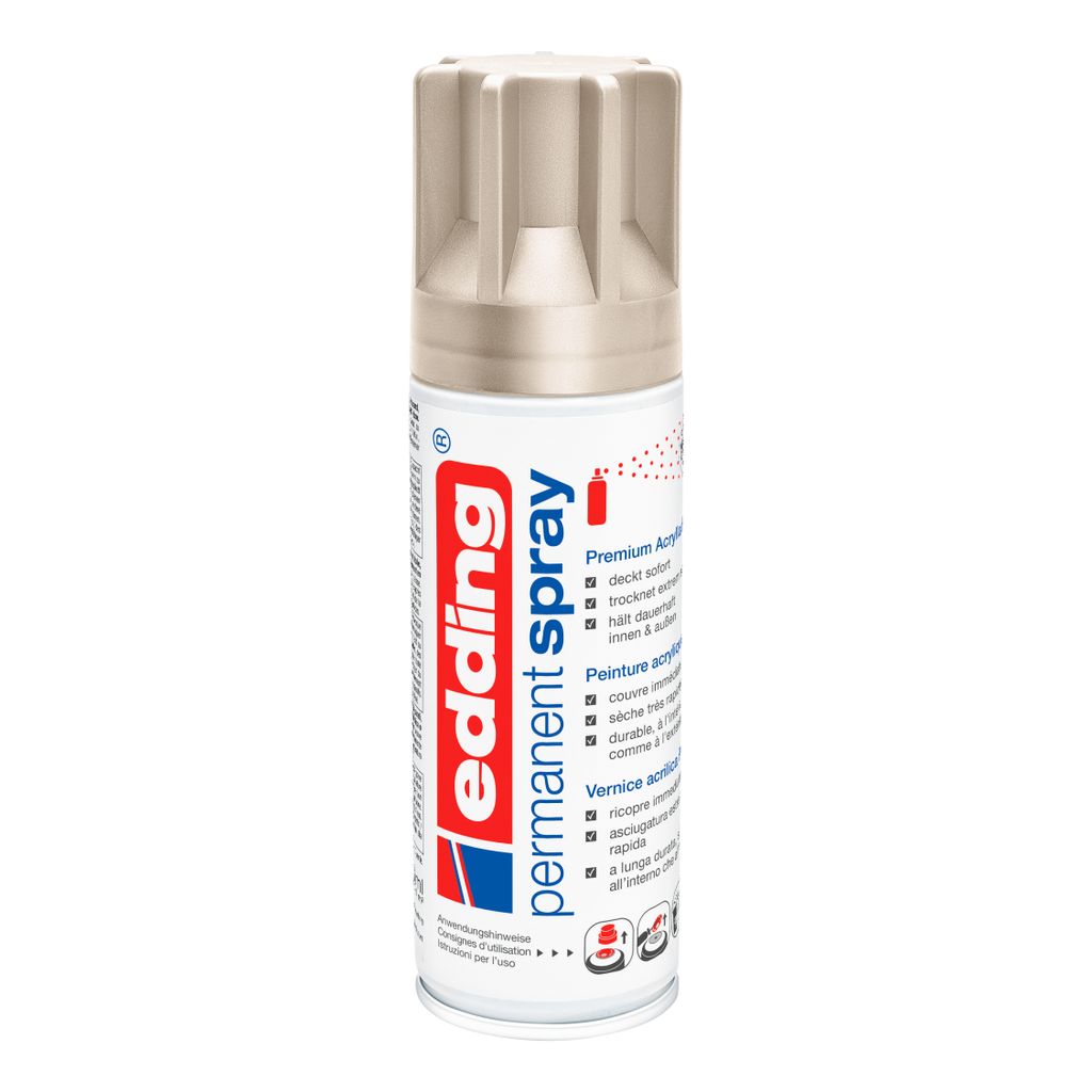 edding 5200 Permanent-Spray - champagner gold matt - 200 ml - Acryllack zum Lackieren und Dekorieren von fast allen Materialien z.B. Glas, Metall, ...