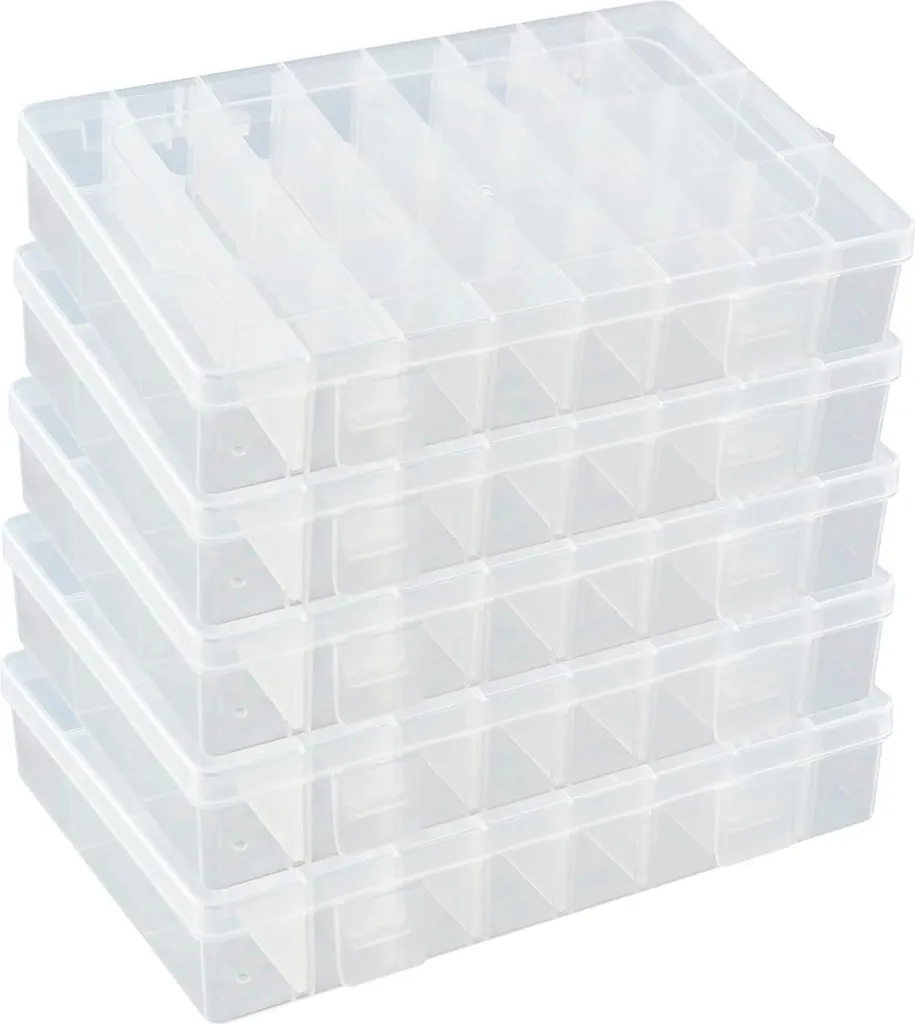 Organiseur de rangement modulable plastique avec 24 cases amovibles