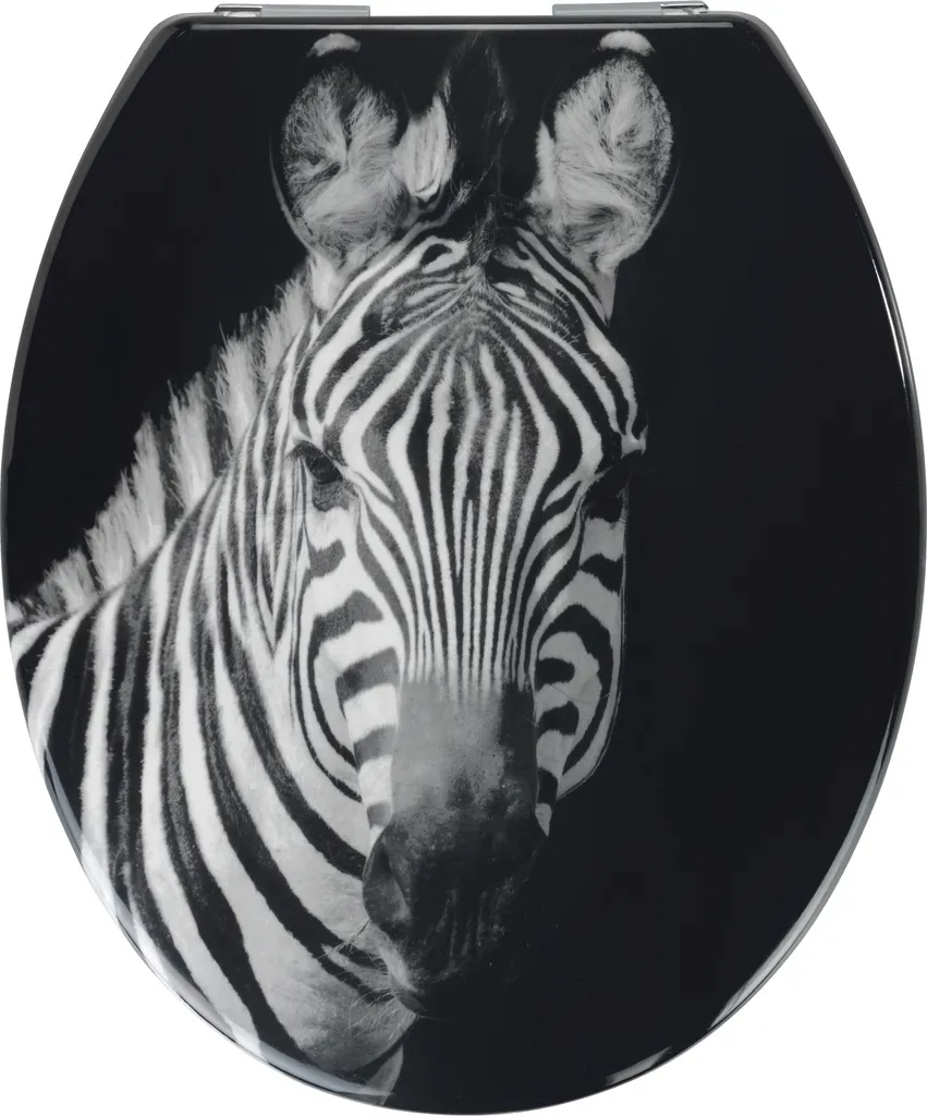 Sedile WC WENKO Zebra 37,5x45 cm | Pulizia Rapida Fix-Clip e Antibatterico