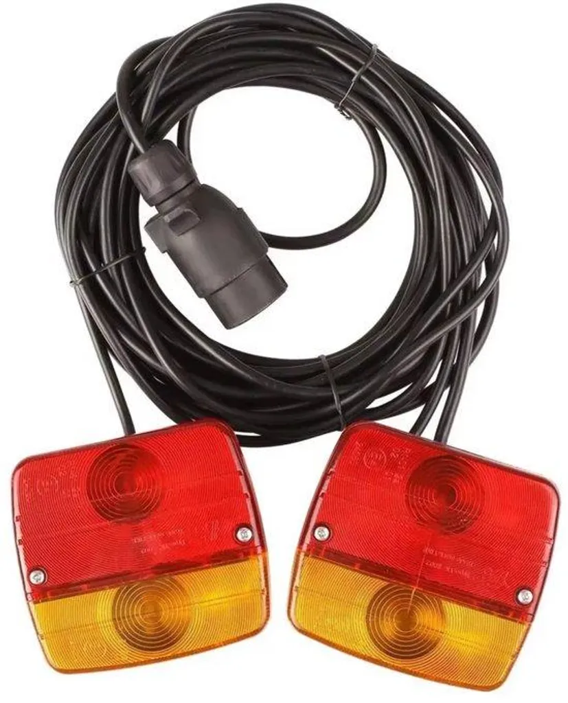 Kit feux arrière magnétiques 12V 7 broches pour remorque et camion x2
