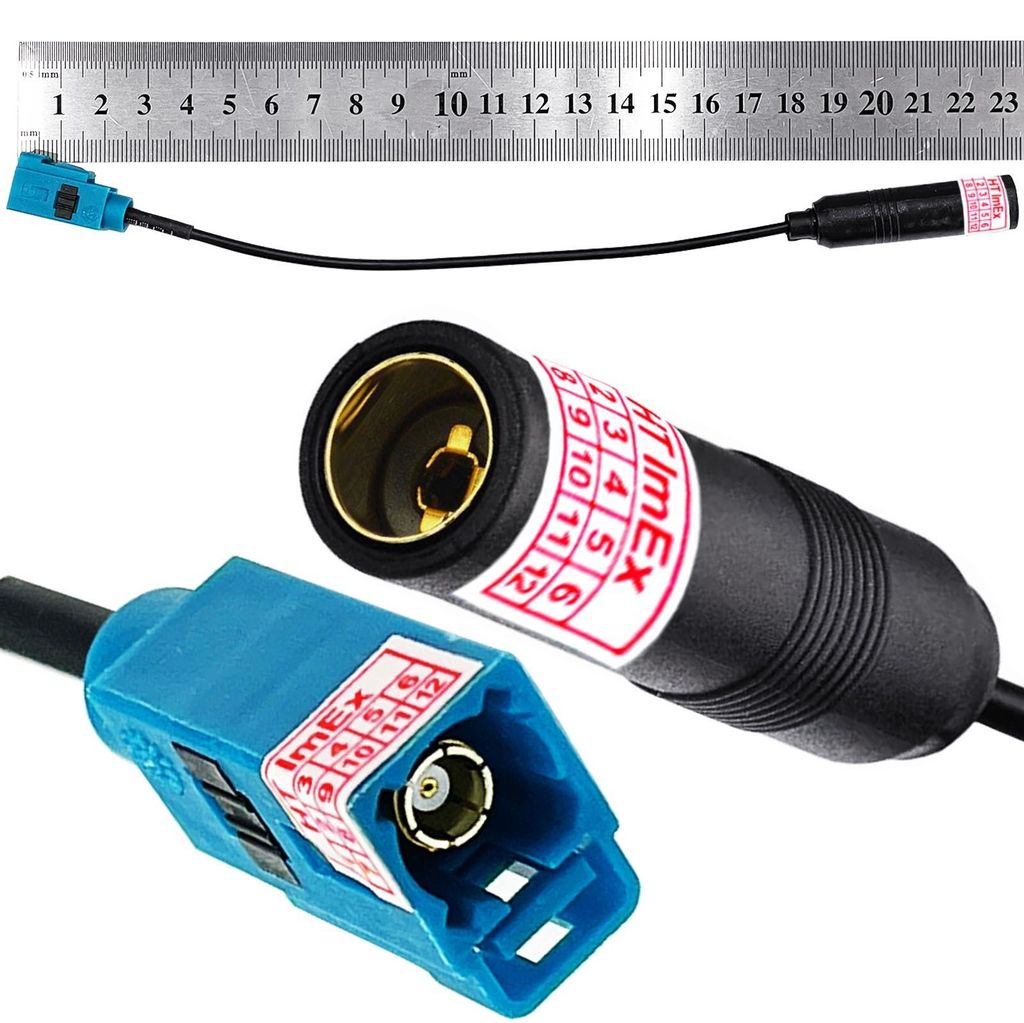 Fakra auf ISO DIN Adapter kompatibel mit Audi Fiat Peugeot Seat Skoda VW Radio Integration