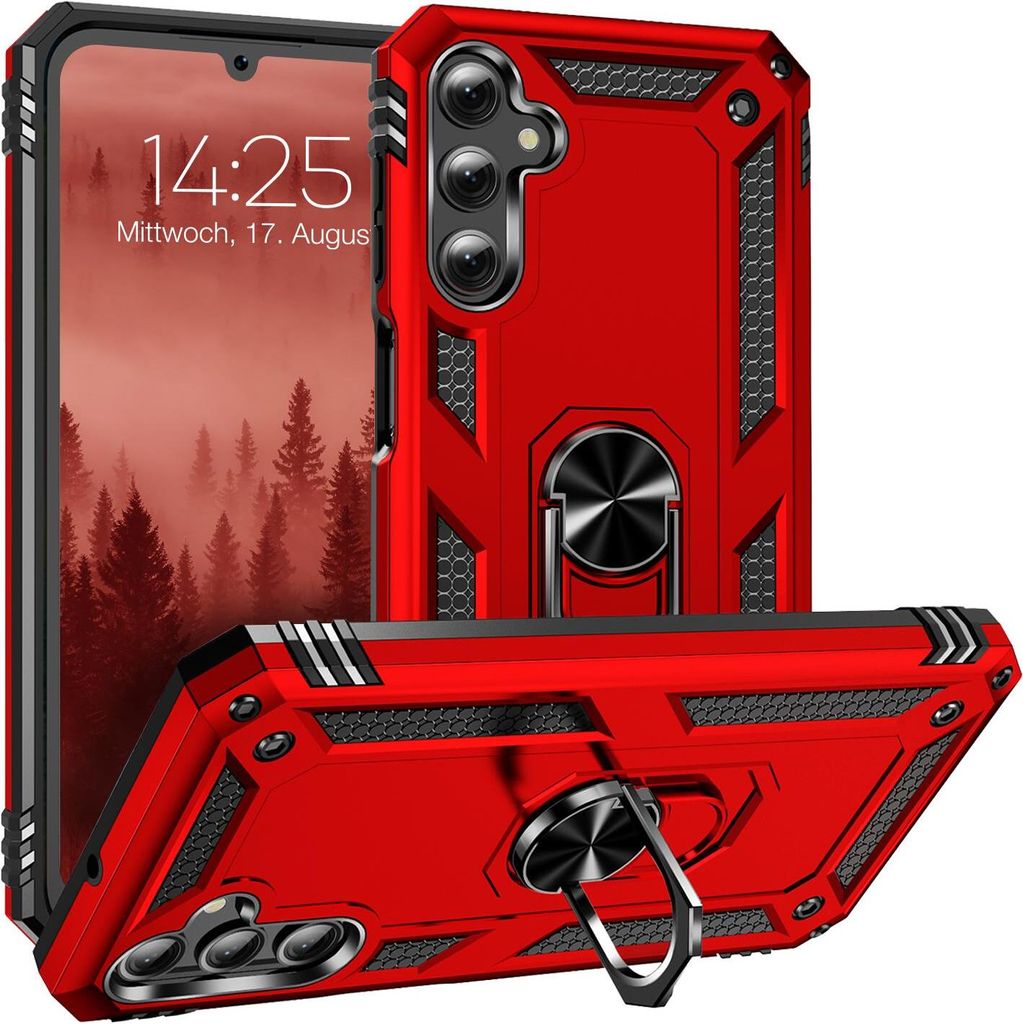 Armor Outdoor Handyhülle für Samsung Galaxy A25 5G Handy Panzer Case Cover Schutzhülle Farbe: Rot