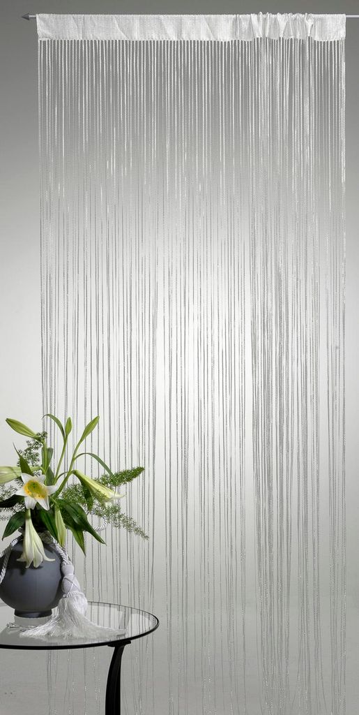 Türvorhang Fadenvorhang weiß 90x250 cm Gardine mit Produktbild 