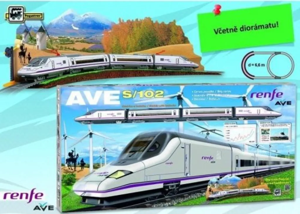 Coffret de modélisme ferroviaire Renfe Ave S-102 et décor de paysage