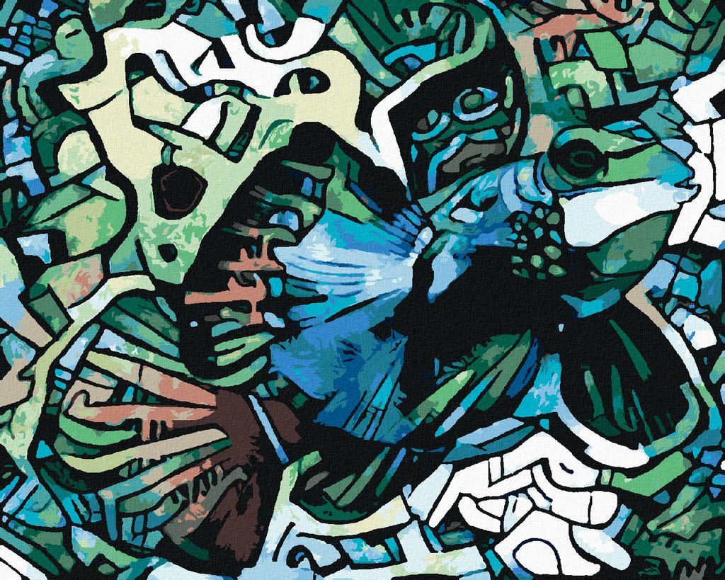 Zuty - Malen nach Zahlen - GRAFFITI FISCH GRÜN, 40x50 cm, ohne Keilrahmen