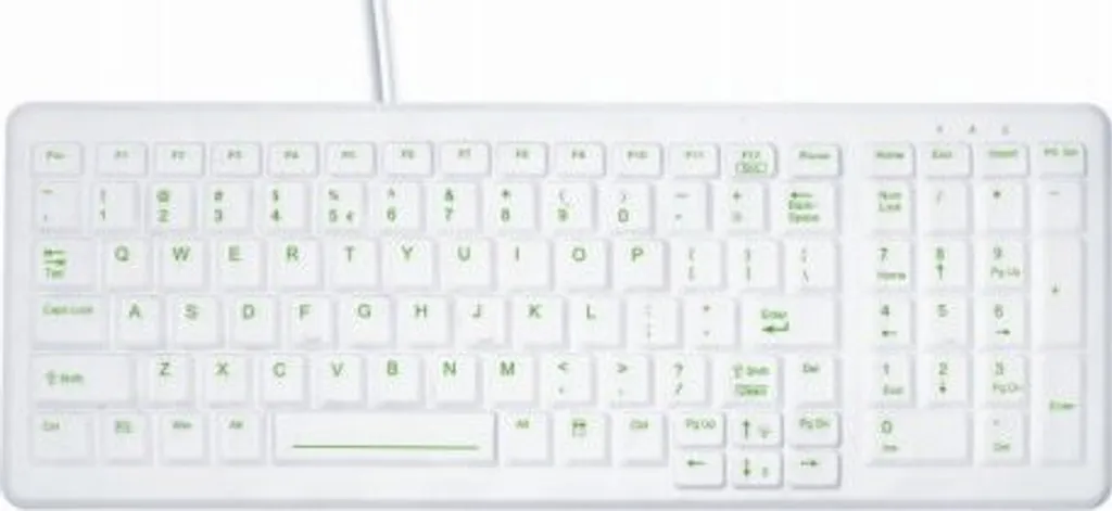 Clavier étanche Contour Active Key AK-C7000 touches silicone blanc DE
