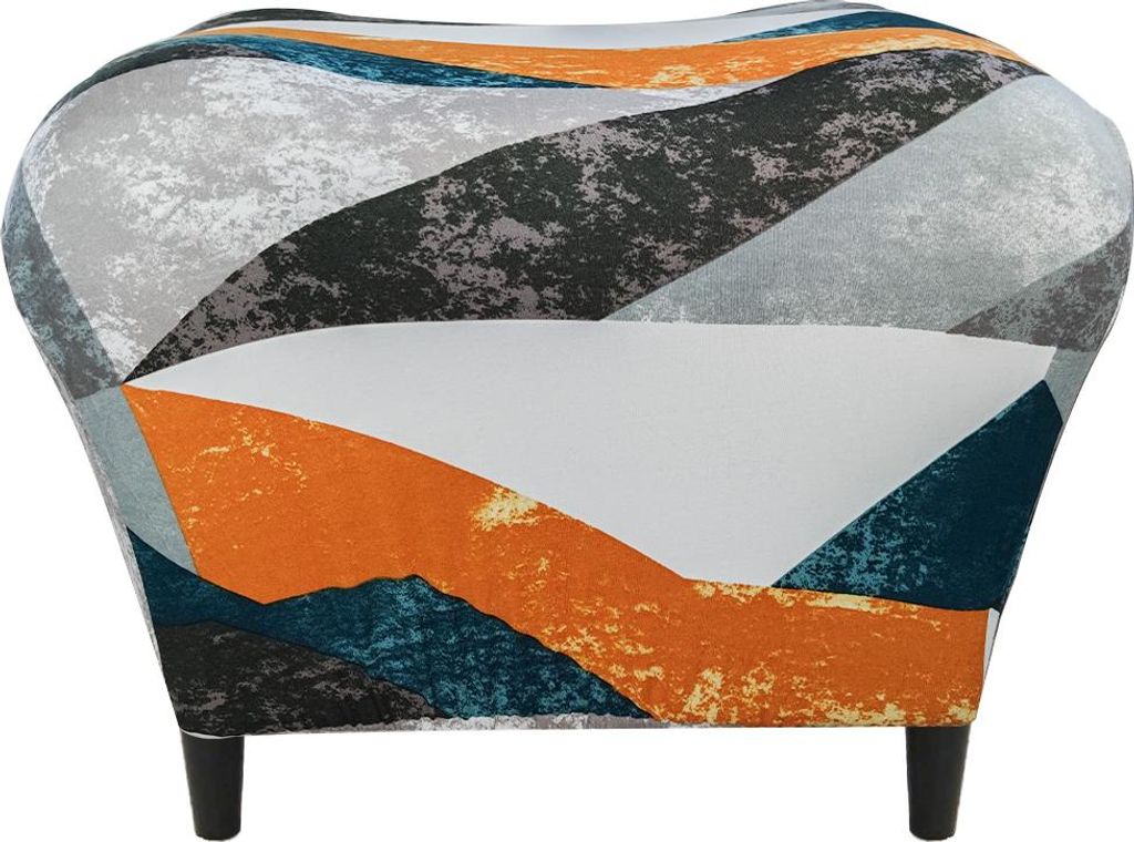 Husse für Fußhocker/Pouf HELLER AUSDRUCKSSTARKER GEOMETRISCHER MUSTER